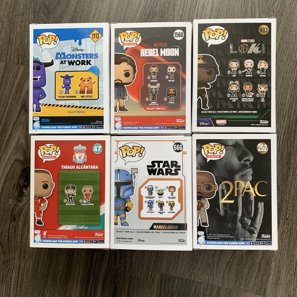 Funko Pop Lot Of 6-Tupac-Hunter B15-Paz Vizsla-Thiago Alcantara-Gunnar NEW - Picture 3 of 4